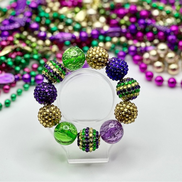 Mardi Gras bracelet (handcrafted) - Picture 1 of 3